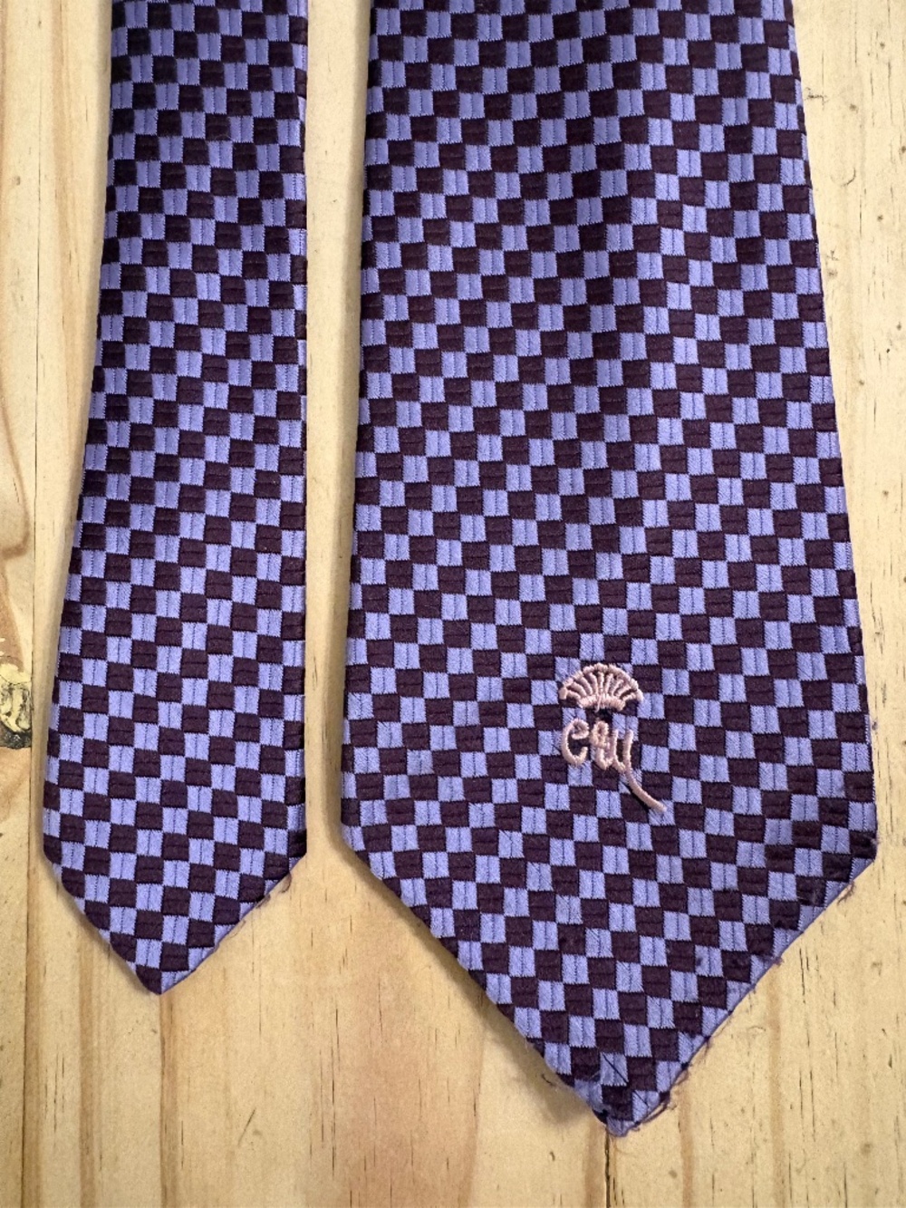 Vintage Countess Mara Checkered Tie Burkhardt’s Men's Store Purple Maroon